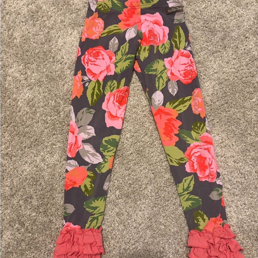 Matilda Jane Pink and Green Floral Leggings